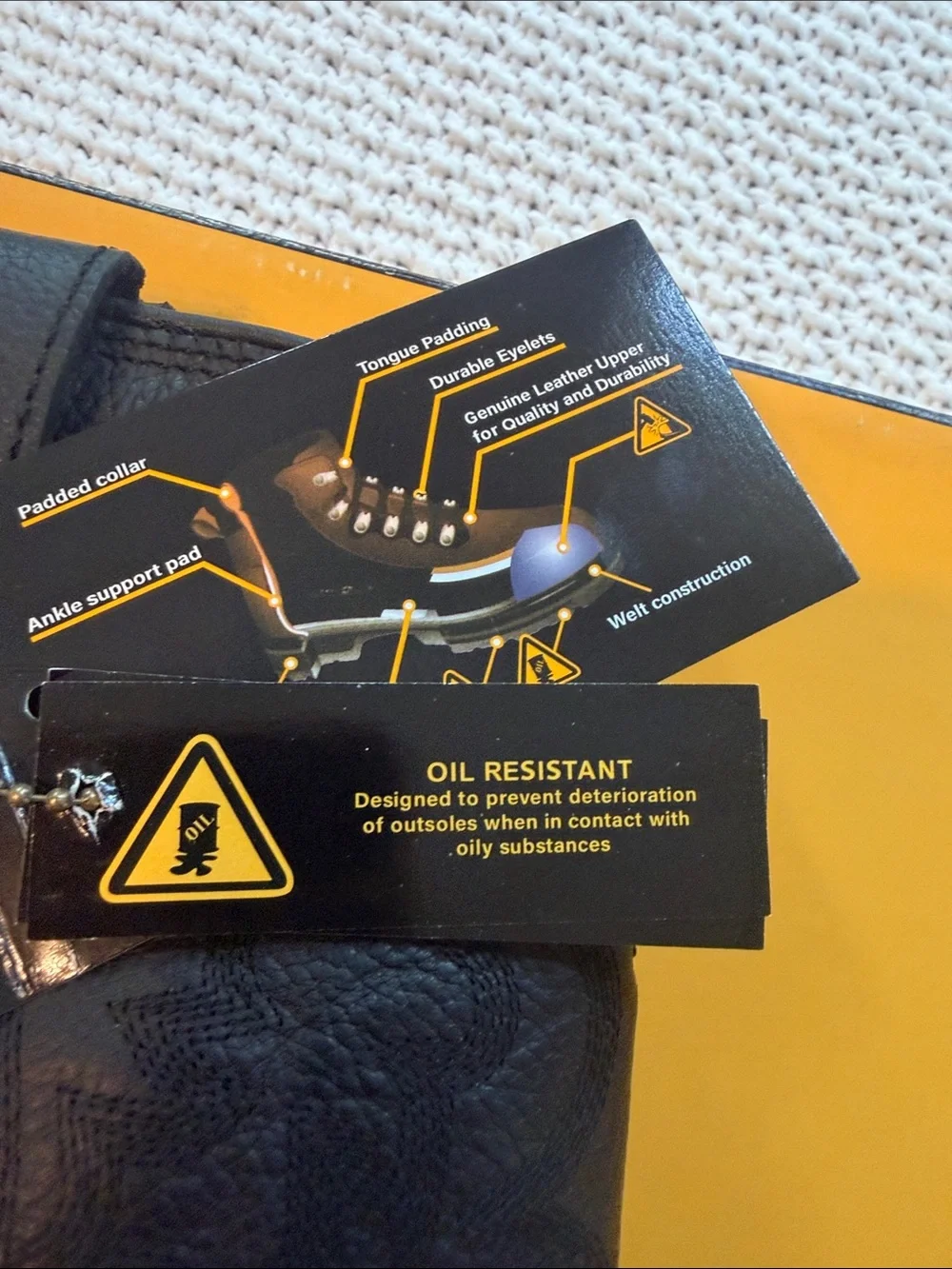 Eurostar Black Leather Pull-On work Boots